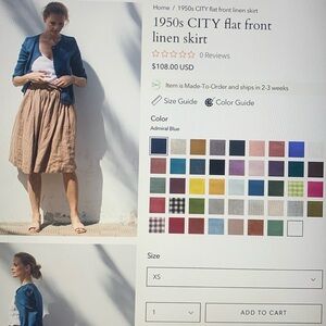 Not perfect linen 1950s city flat front linen  skirt amber yellow M euc